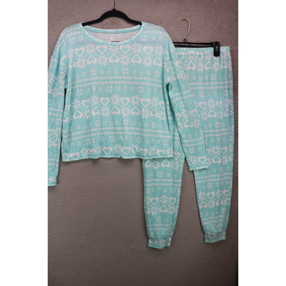 SO Long Sleeves Women's Pajama Set-Medium-Soft-Cozy Chic-Hearts-Oversized